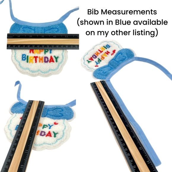 Pet Birthday Hat and Bib Set Purple/White for Small-Medium Dogs Cats NWT - Picture 5 of 8